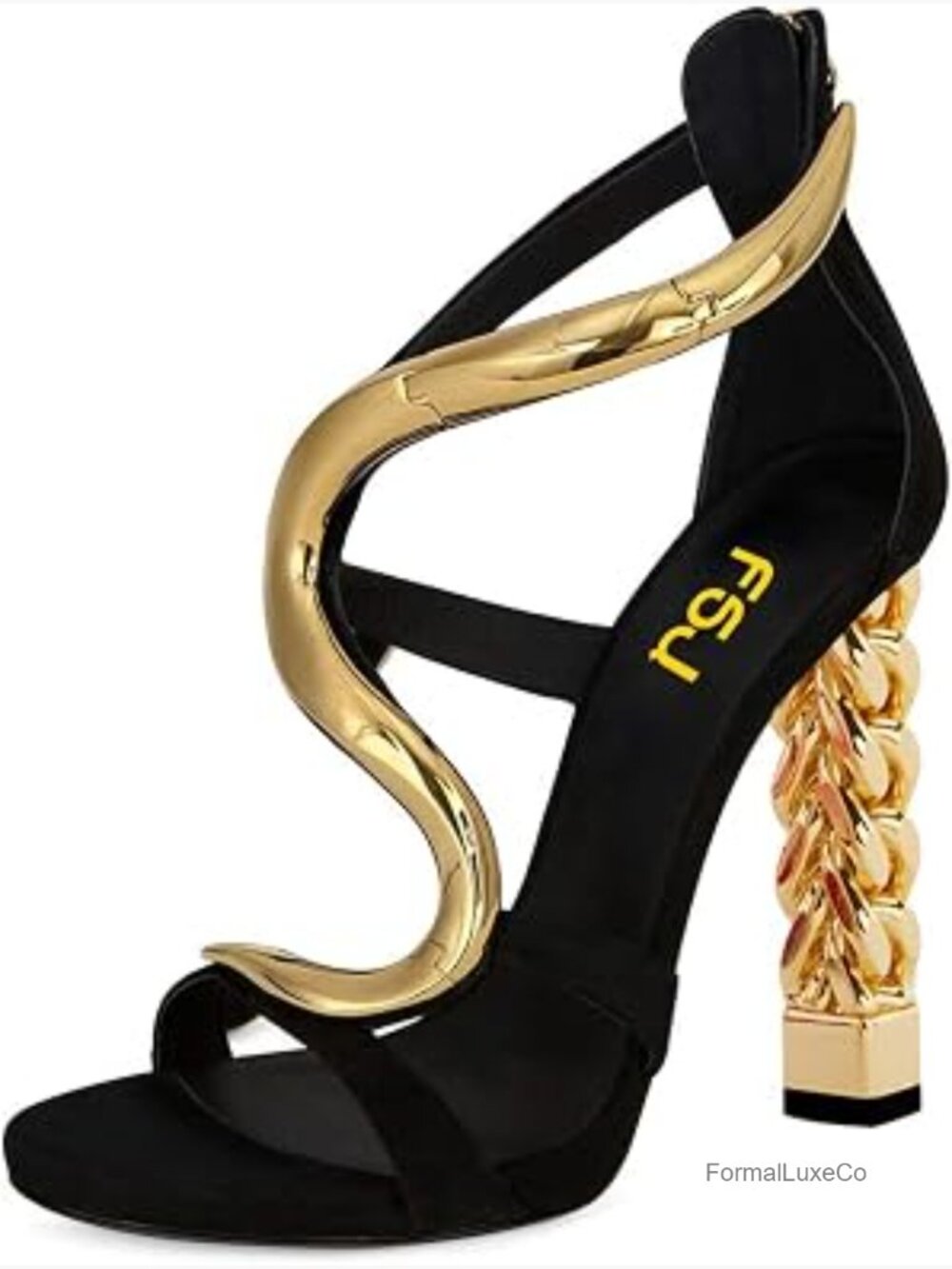 Chunky High Heels Ankle Strap Sandals Open Toe Floral Heeled Sandals Women